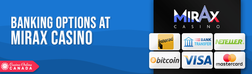 payment methods at mirax casino