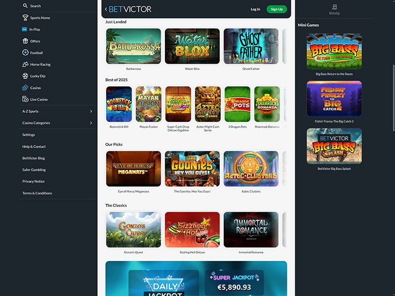 Bet Victor Casino Alberta games