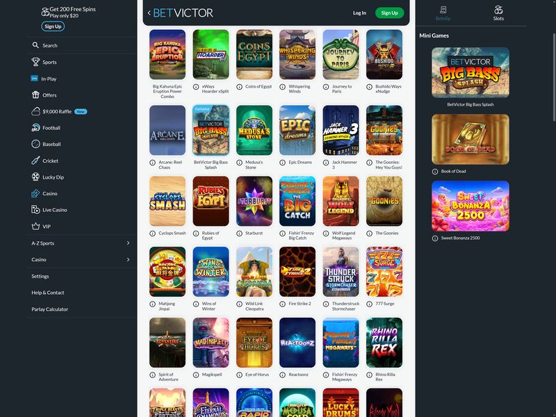 Bet Victor Casino Alberta games