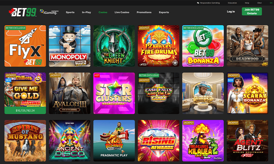 bet99 ontario games screenshot