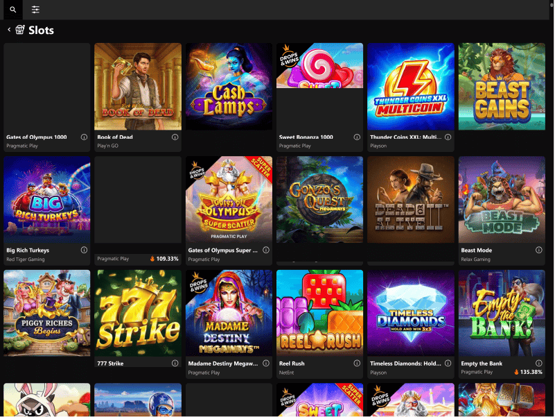 Betnova Casino Alberta games