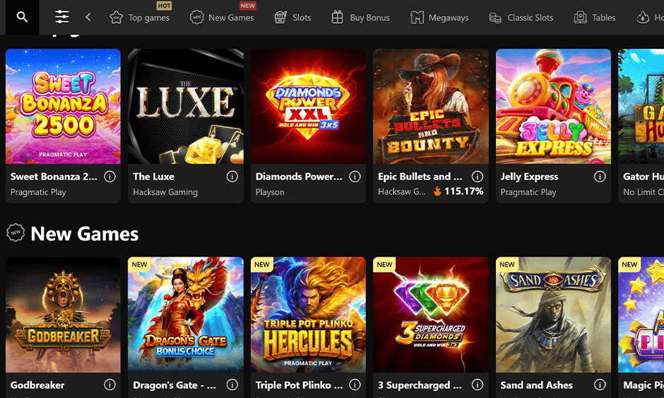 betnova casino ontario games screenshot