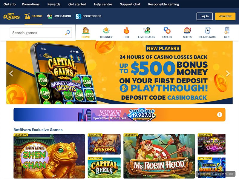 BetRivers Casino Alberta website