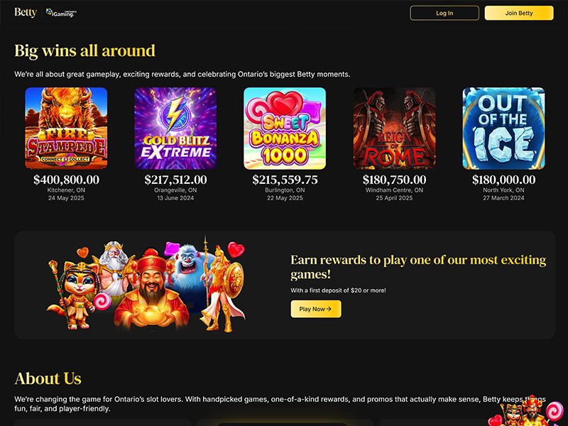 Betty Casino Alberta website