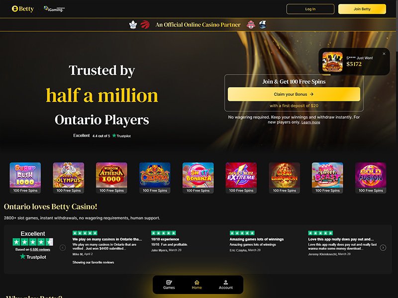 Betty Casino Alberta website