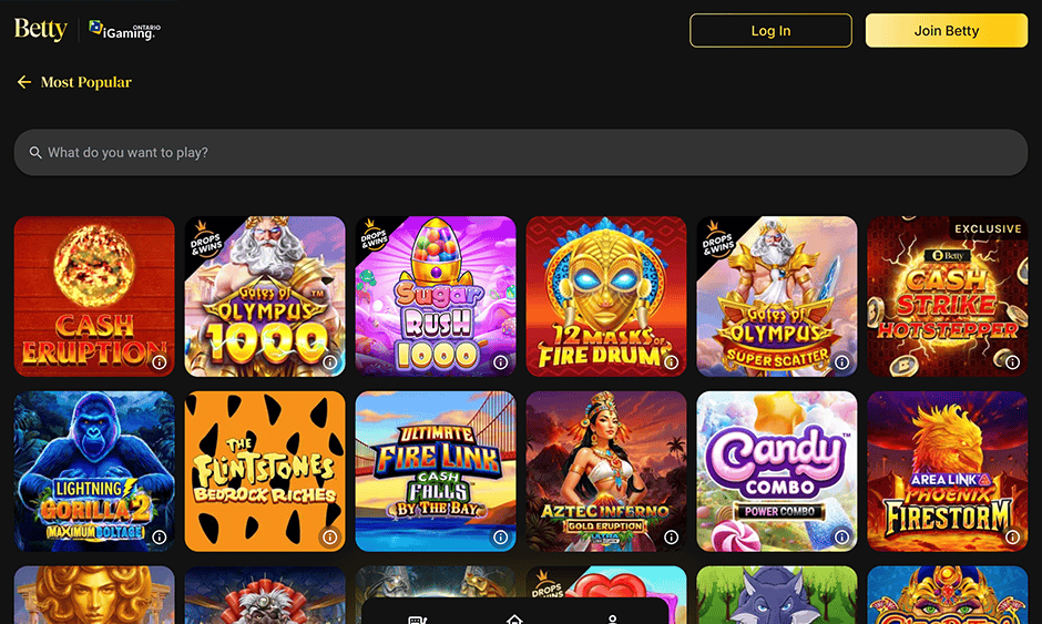 betty ontario games screenshot