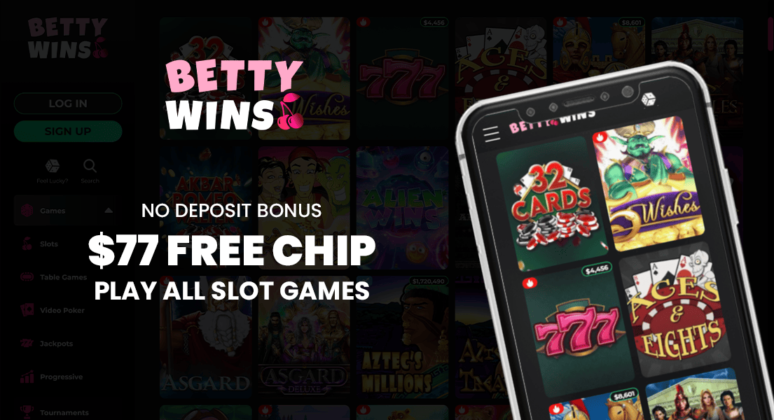 bettywins 77 dollar free no deposit