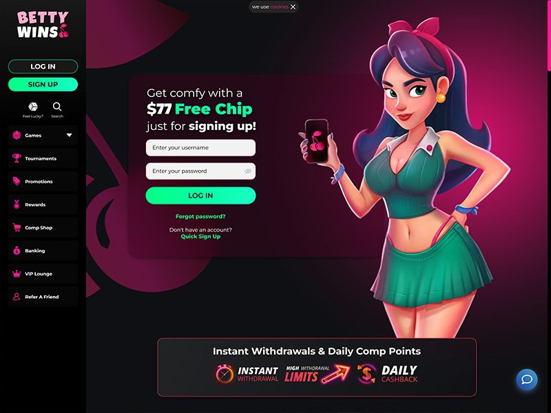 Betty Wins Casino website