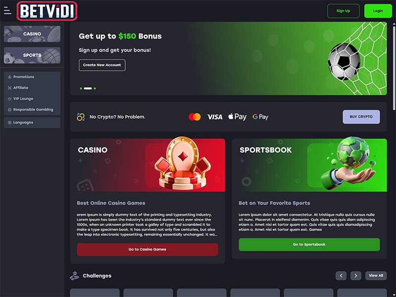 BetVidi Casino website