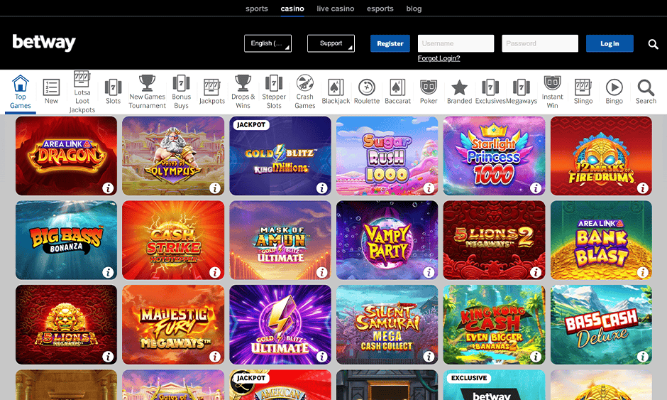 betway casino ontario games screenshot
