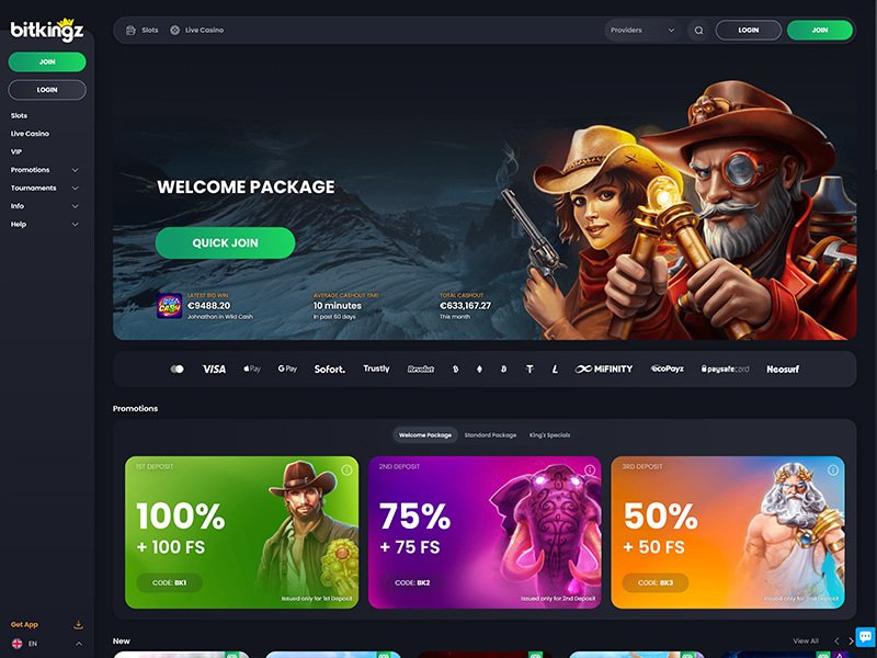 Bitkingz Casino website