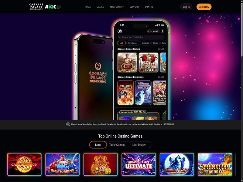 Caesars Casino Alberta website