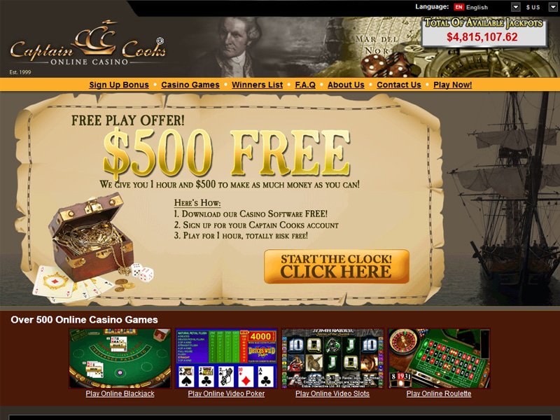 Captain Cooks Casino Alberta website