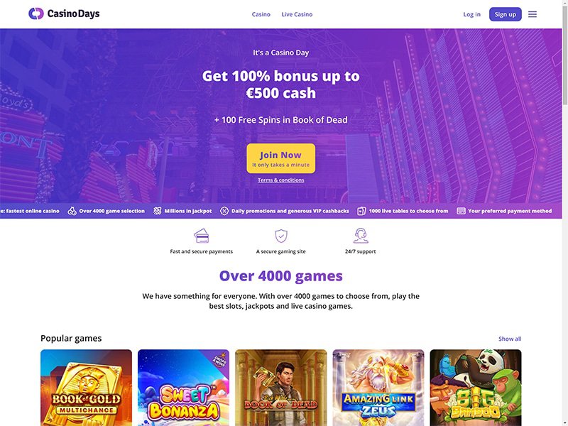 CasinoDays Alberta website