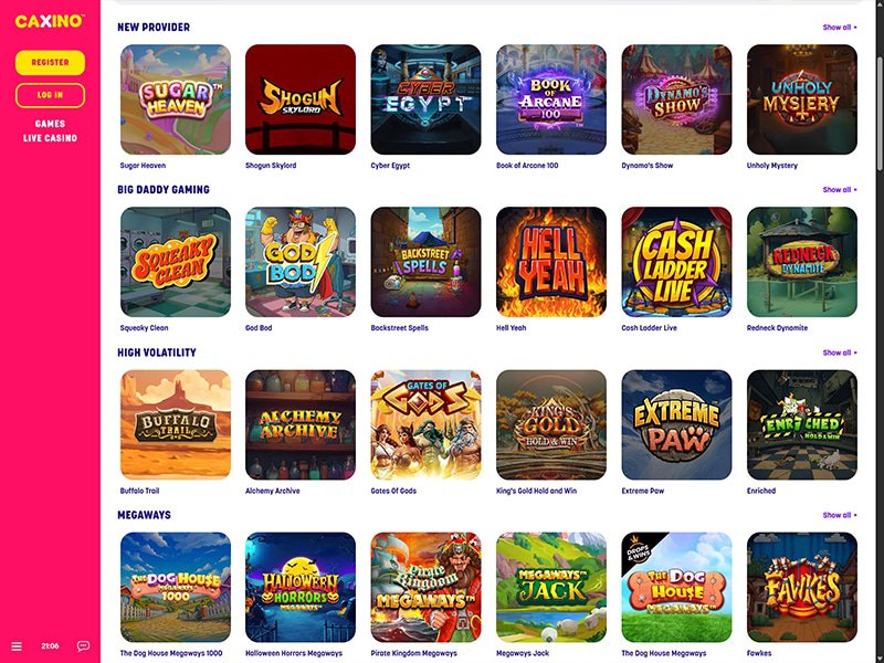Caxino Casino Alberta games