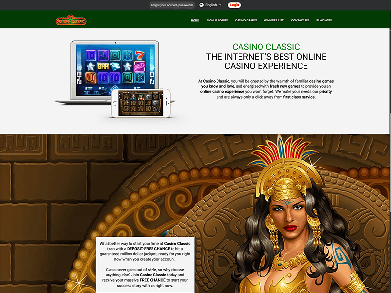 Classic Casino Alberta website