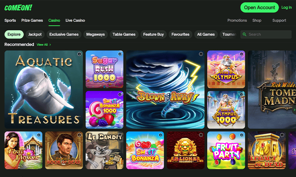 comeon! ontario games screenshot