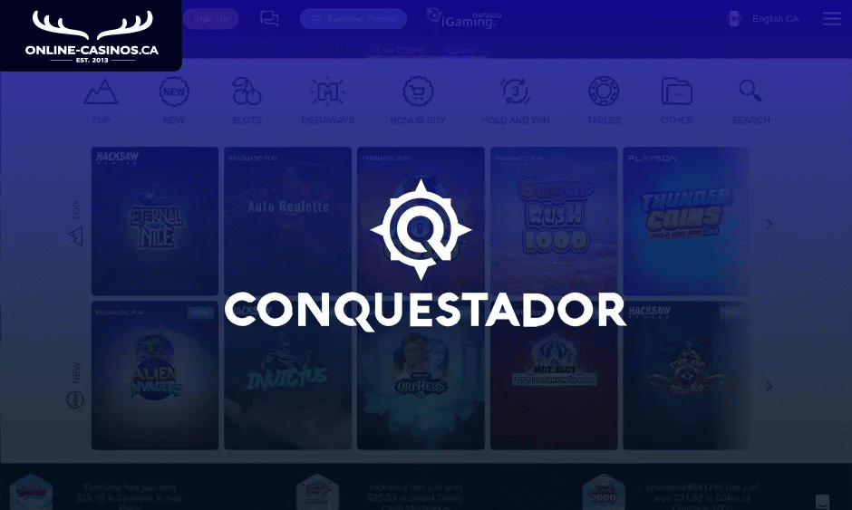 conquestador casino ontario logo