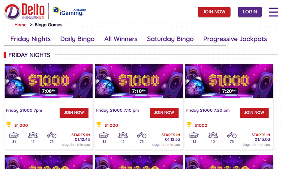 delta bingo casino ontario games screenshot