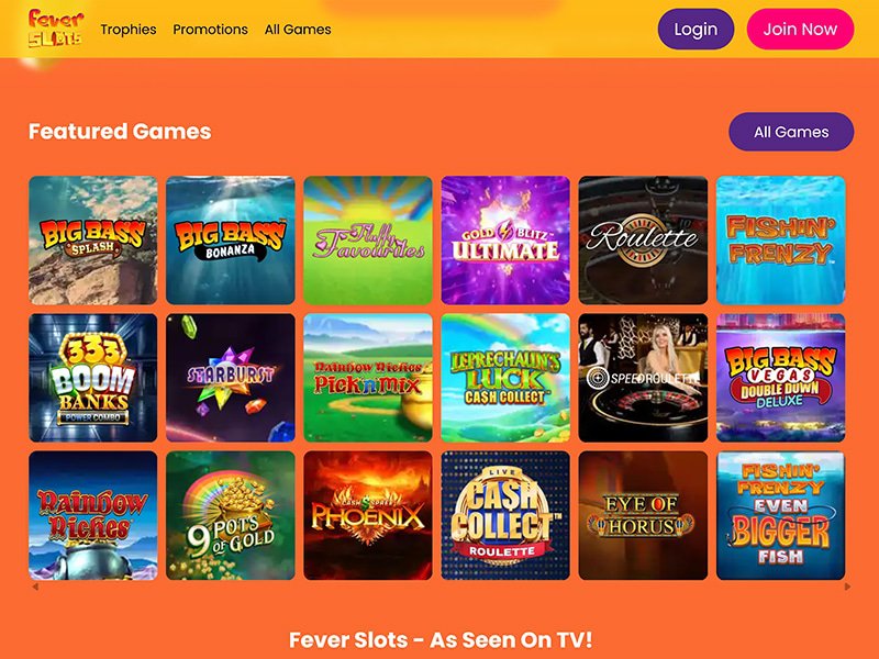 Fever Slots Alberta website