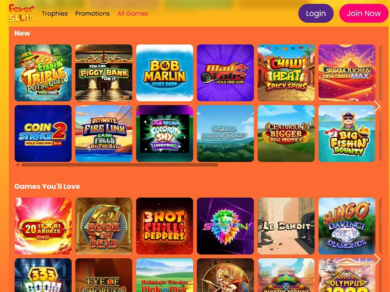 Fever Slots Alberta games