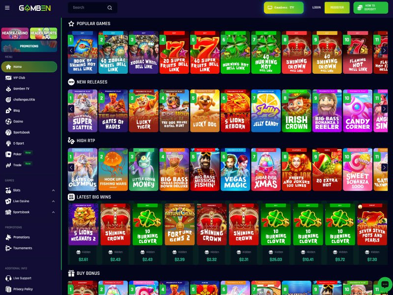 Gamben Casino games