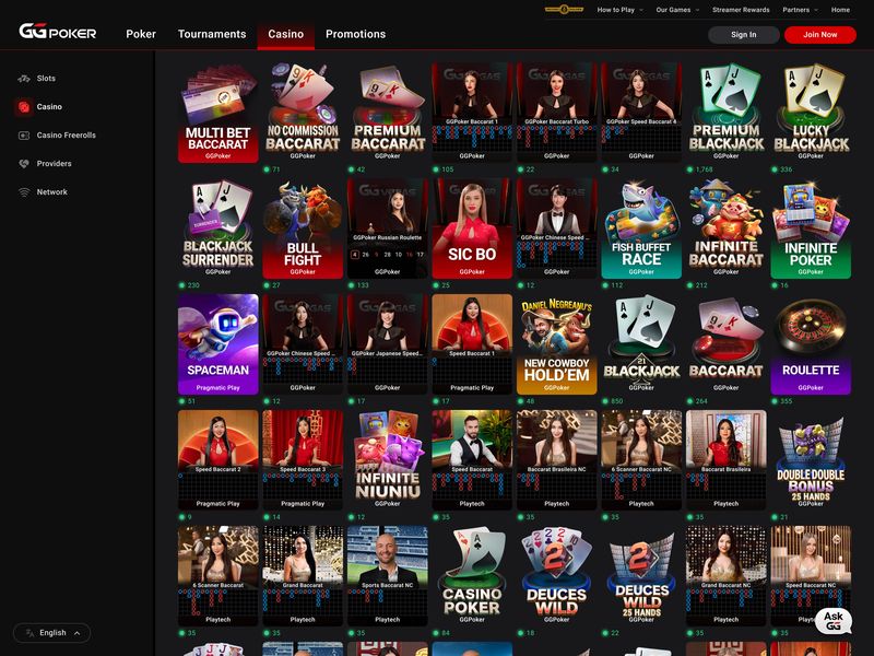 GGPoker Casino Alberta games