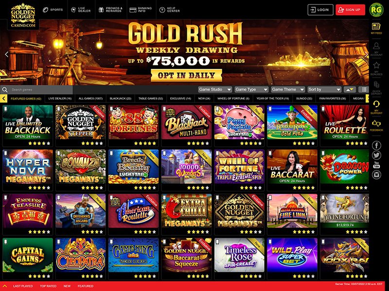 Golden Nugget Alberta website