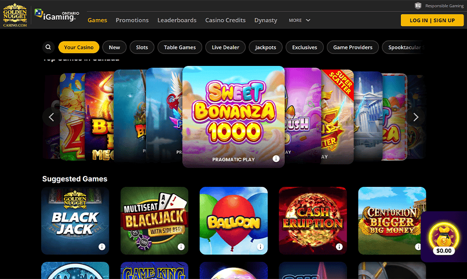 golden nugget casino ontario games screenshot