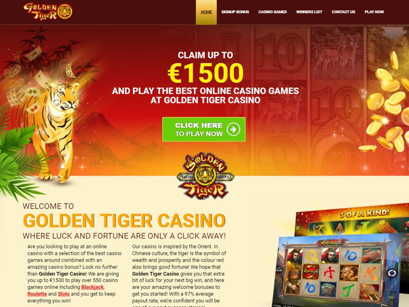 Golden Tiger Casino Alberta website