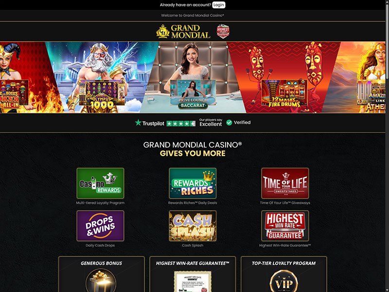 Grand Mondial Casino Alberta website