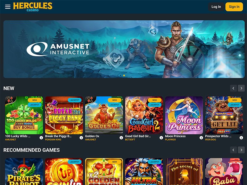 Hercules Casino website