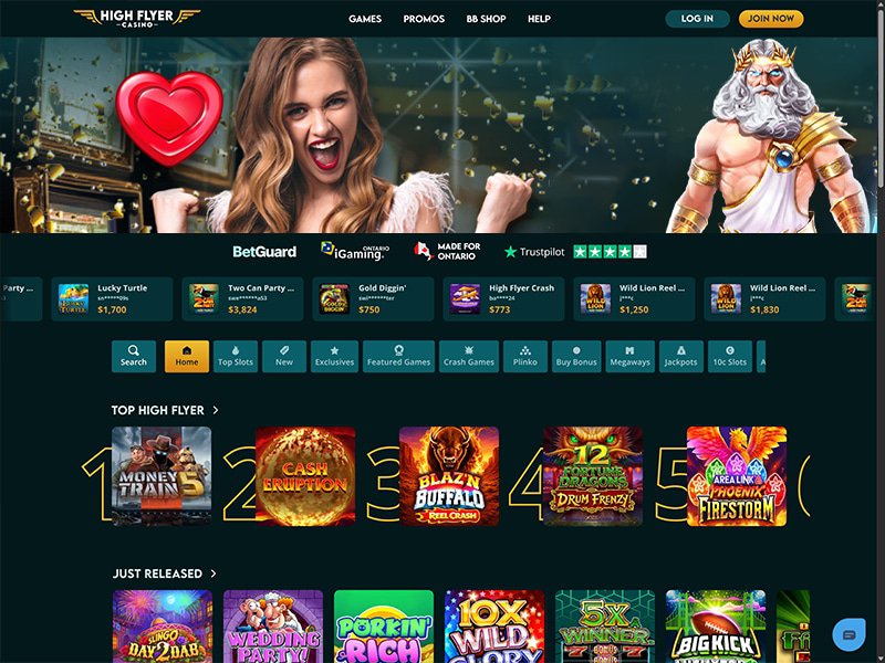High Flyer Casino Alberta website
