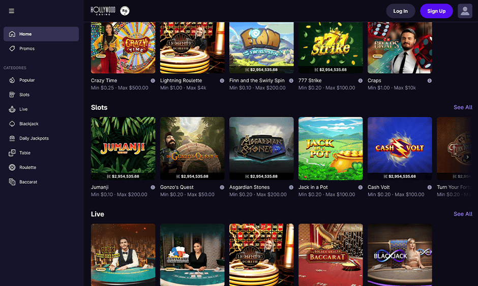 hollywood casino ontario games screenshot