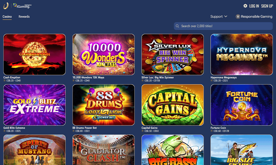 horseshoe casino ontario games screenshot