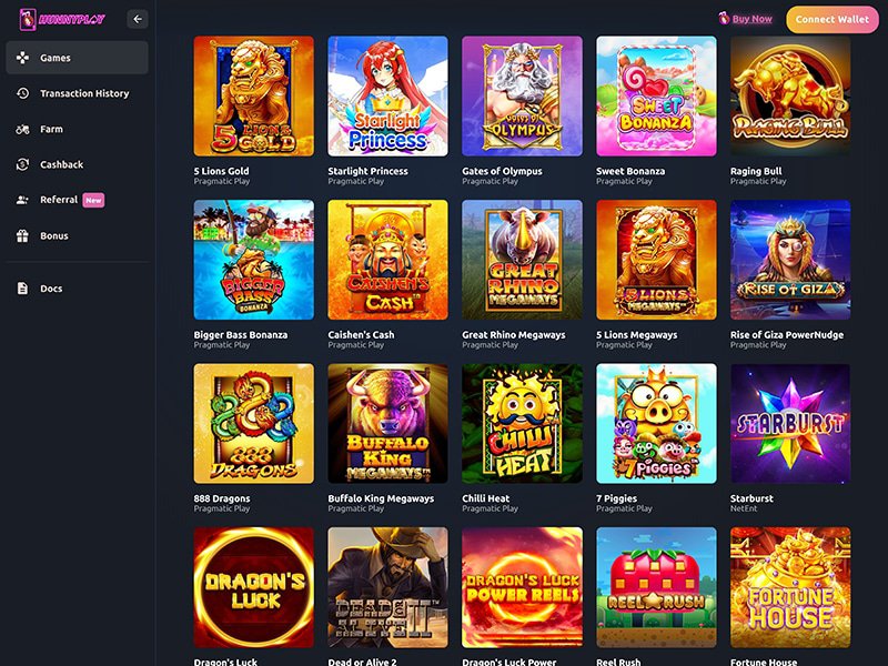 HunnyPlay Casino games