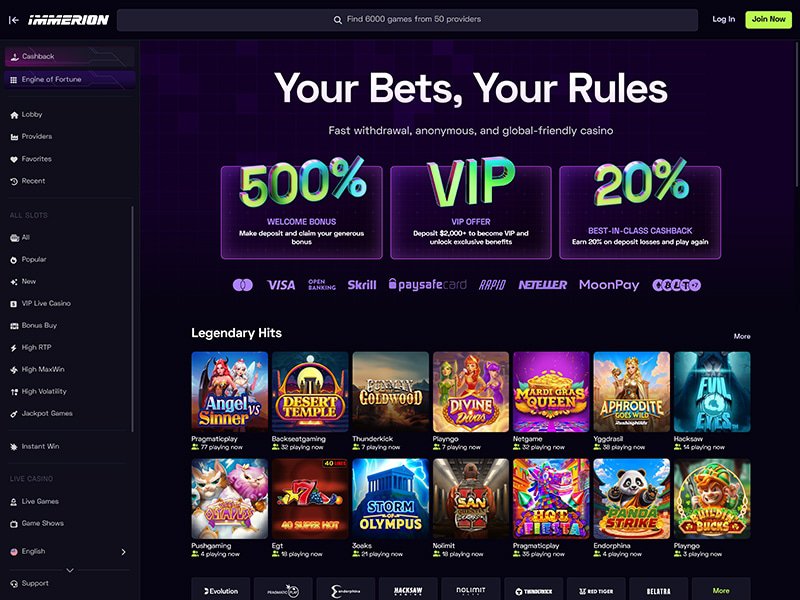 Immerion Casino website