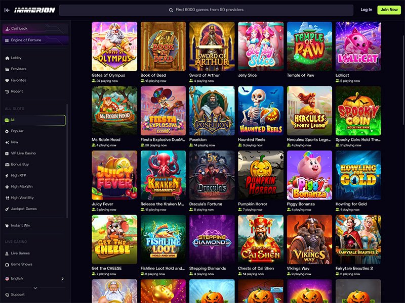 Immerion Casino games