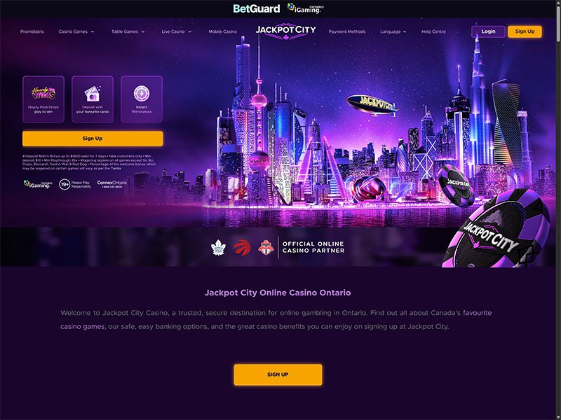 Jackpot City Alberta website