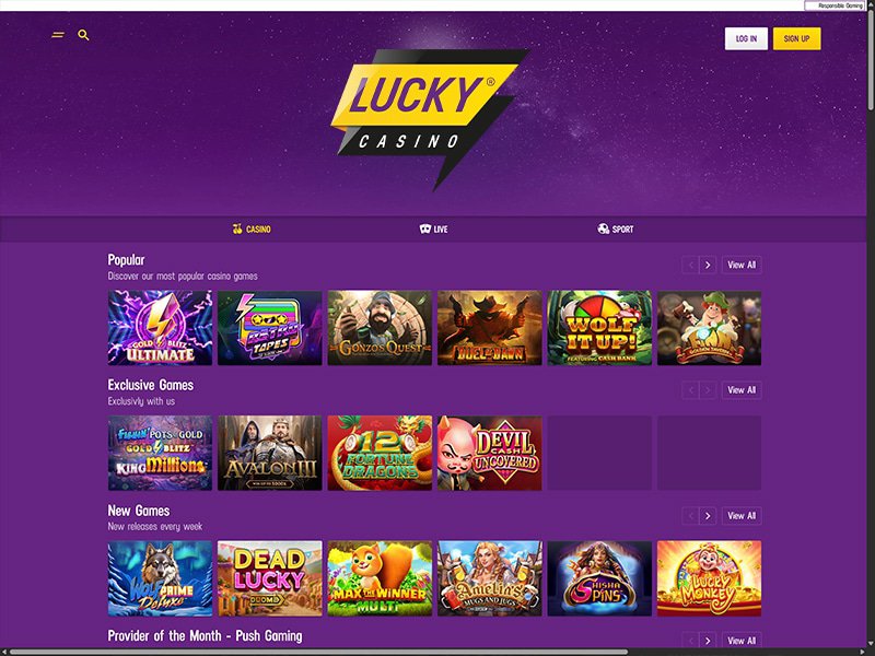 Lucky Casino Alberta website