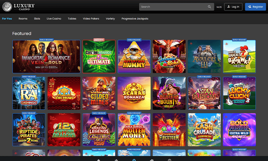 luxury casino ontario games screenshot