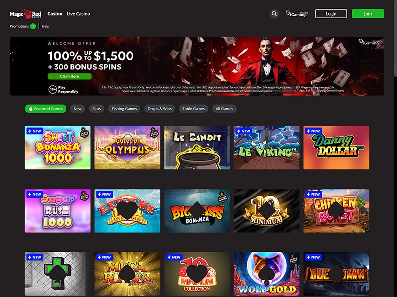Magic Red Casino Alberta website