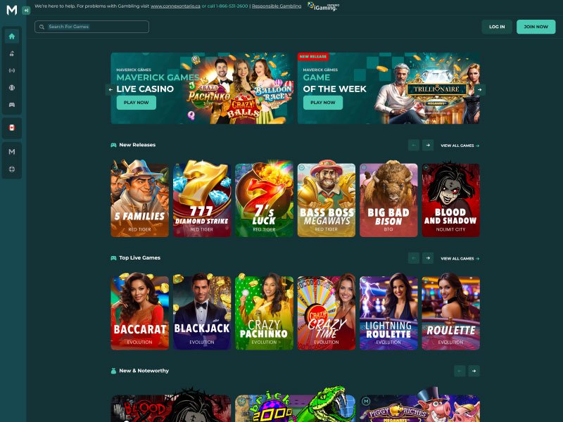 Maverick Casino Alberta website