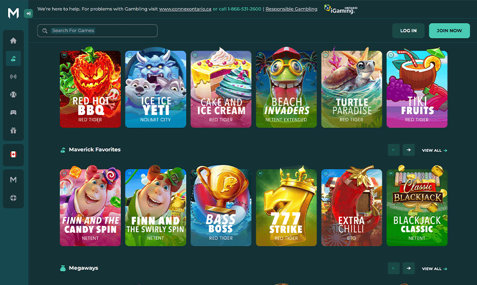 maverick games casino ontario games screenshot