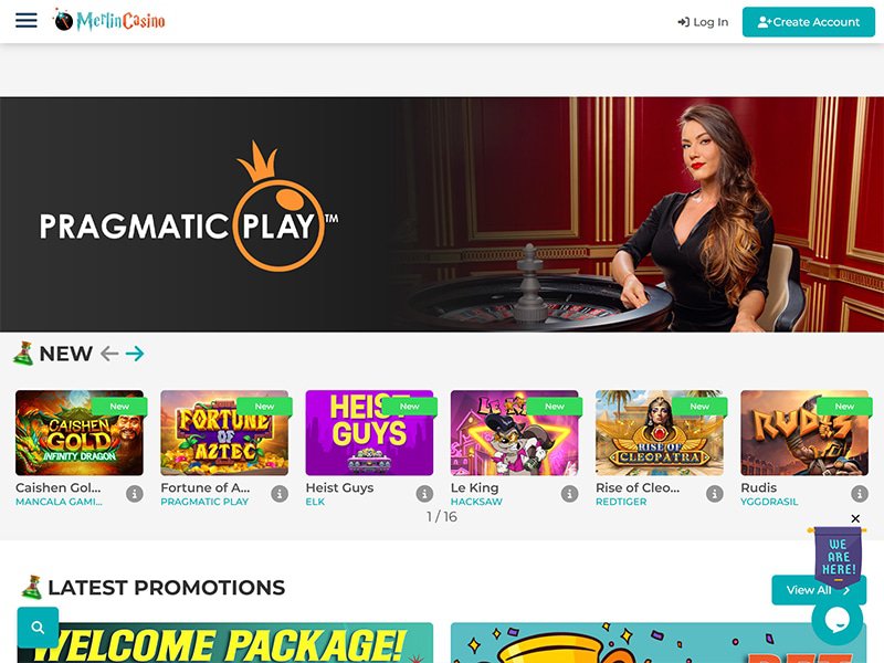 Merlin Casino website
