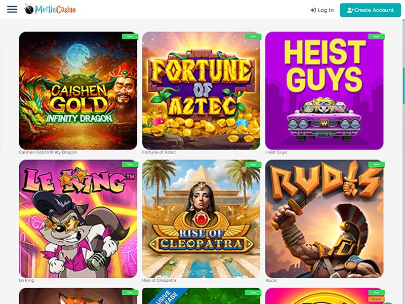 Merlin Casino games