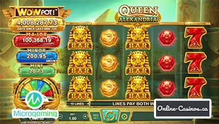 Microgaming Queen of Alexandria: WowPot Slot