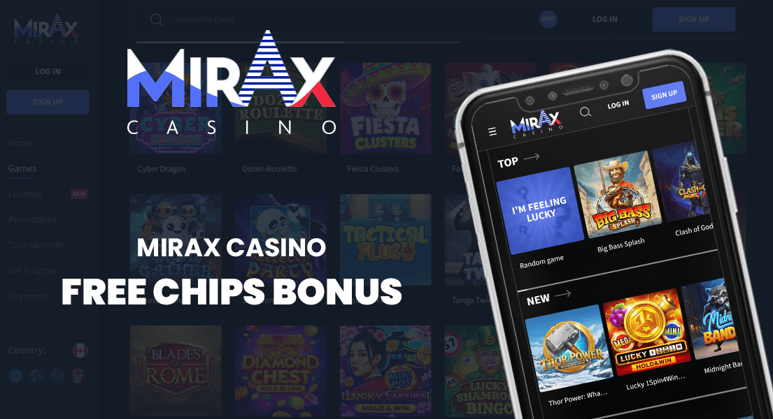 mirax casino free chip bonus