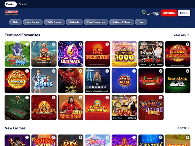 Monopoly Casino Alberta website