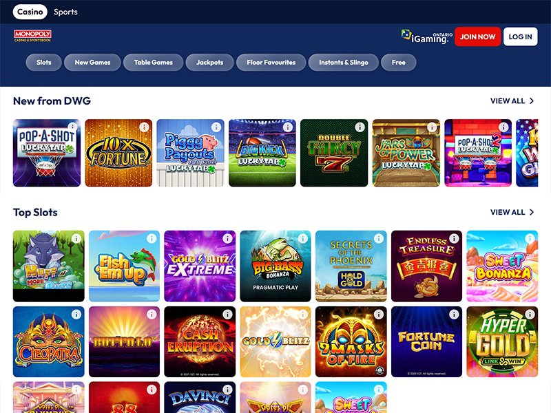 Monopoly Casino Alberta games